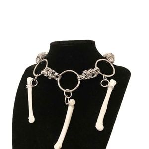 custom made by hand hand sourced bone byzantine 3 o ring chainmail necklace